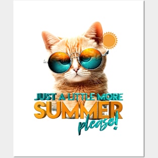 Summer cat Posters and Art